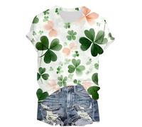 Recent Orders Placed Women's St Patricks Day T-Shirt UK 2025 Summer Short Sleeve Crewneck Tops Funny Lucky Shamrock Gnome Printed Shirts Dressy Casual Plus Size Tshirts Lightweight Blouse