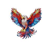 Recent Toys Jigsaw Eagle for Adults and Kids.185 Puzzle, Large Size 28.5 x 27.5 cm with Unique Shaped Pieces. Includes Wooden Storage Gift Box and Stand