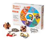 Recent Toys RT5144 Brain Puzzle Set of 6, Brown