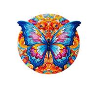 Recent Toys RT5203 Jigsaw Butterfly for Adults and Kids.176 Puzzle, Large Size 30 x 28 cm with Unique Shaped Pieces. Includes Wooden Storage Gift Box and Stand