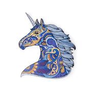 Recent Toys Wooden Jigsaw Puzzle Unicorn for Adults and Kids.185 Piece puzzle, large size 26 x 31 cm with Unique Shaped pieces. Includes wooden storage gift box and stand.