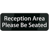 Reception Area Please Be Seated Acrylic Sign 8x3 Inch Professional Office Style Self Adhesive Clear Text for Restaurant Office Waiting Lobby Door Wall