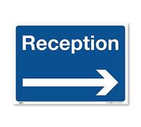 Reception arrow right, A3 420x297mm, PVC Rigid Plastic, Deliveries access, Warehouse Information Safety Signs