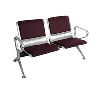 Reception Bench - 2-Seat Waiting Room Chairs with Armrests, PU Leather Seating for Business and Healthcare Environments