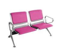 Reception Bench - 2-Seat Waiting Room Chairs with Armrests, PU Leather Seating for Business and Healthcare Environments