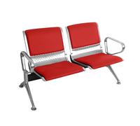 Reception Bench - 2-Seat Waiting Room Chairs with Armrests, PU Leather Seating for Business and Healthcare Environments