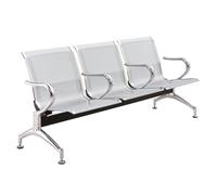 Reception Bench 3-Seat Waiting Room Chairs with Armrest Steel Guest Chair Reception Chair for Office Airport Hospital Bank Business 175x65x78cm