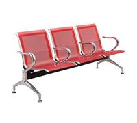 Reception Bench 3-Seat Waiting Room Chairs with Armrest Steel Waiting Room Bench Office Guest Chair Reception Chair for Airport Hospital Bank Salon Business 175x65x78cm (Grey)