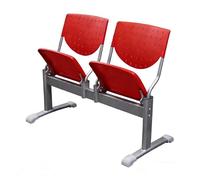 Reception Bench with Backrest, Foldable Portable Stadium Seat, Plastic Waiting Room Chair for Lobby, Patio, and Concerts