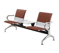 Reception Bench with Built-in Table, Office Guest Chair with Armrest and Backrest, Business Waiting Room Seating