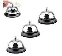 Reception Call Bells,3PCS Call Bell Kitchen Bar Called Ring Bell able Bell Hotel Reception Bell Chrome Kitchen Bell Desk Bell Service Bell for Hotels Schools Restaurants Hospitals Reception Areas