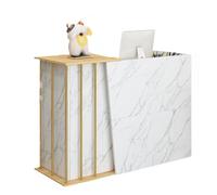 Reception Counter - Office Reception Desk for Small Spaces, Compact Computer Desk with Storage Cabinet