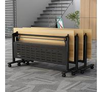 Reception Counter Table，，Conference Table Folding Conference Table, Conference Room Tables with Wheels, Flip Top Large Rectangular Meeting Seminar Table for 2-10 People for Offices, Classroo