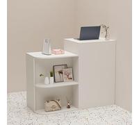 Reception Counter Table with Lockable Drawer - Pure White Lobby Checkout Desk for Office & Retail - Modern Design 100x45x95cm Reception Furniture