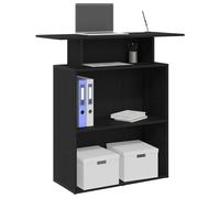 vidaXL Reception Desk Black 100x40x104 cm Engineered Wood, Black