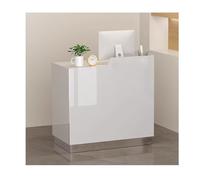 Reception Desk Cash Counter Table for Office Versatile Front Counter for Any Commercial Space Stores Malls BusinessesSilver Left Side 100CM (39.4IN)