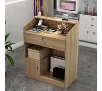 Reception Desk for Hair Salon, Retail Checkout Counter, Standing Display Table with Drawer & Cabinets, Clinic Reception Furniture, Modern Bar Table for Commercial Use