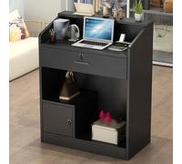 Reception Desk for Hair Salon, Retail Checkout Counter with Drawer & Cabinets, Bar Table for Clinics, Stylish Display Stand, Modern Reception Furniture