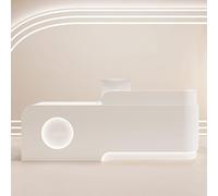 Reception Desk for Office & Store Corner Checkout Counter White L Shape 220 * 60 * 100CM Ideal for Clothing Shops Bakeries and Fruit Stores.