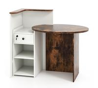 Reception Desk Front Computer Table Space Saving Corner Writing Desk