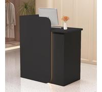 Reception Desk,front Desk Reception Counter,reception Room Tables With Drawer Storage,small Reception Desk Counter Table,reception Counter For Salon Clothing Shop Hotel Black-turn right 80×45×100CM