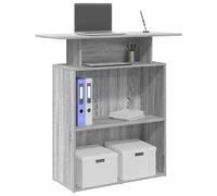 Reception Desk Grey Sonoma 100x40x104 cm Engineered Wood Counter with Shelf Tall