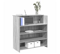 Reception Desk Grey Sonoma Engineered Wood 100x50x103.5cm Counter With Shelving