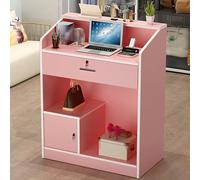 Reception Desk, Hair Salon Cash Counter, Retail Display Table with Drawer & Cabinets, Clinic Reception Furniture, Modern Stand-Up Bar Counter for Commercial Use