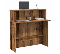 Reception desk Old Wood 100x50x103.5cm Engineered Wood Counter with Storage Pro