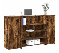 Reception Desk Smoked Oak 180x50x103.5 cm Engineered Wood Berkfield Home Brown One Size