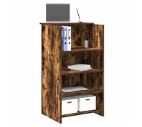 Reception desk Smoked Oak 55x50x103.5cm Engineered Wood Counter with Shelf Unit