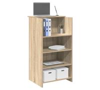 Reception Desk Sonoma Oak Engineered Wood 55x50x103.5 cm with Shelf SpaceSaver