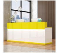Reception Desk Station Counter Table for Retail Checkout, Beauty Salon, Barber Shop, Simple Modern Design, 215 x 60 x 100 cm, Ideal for Professional Use