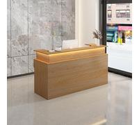 Reception Desk with Counter for Checkout, Wooden Retail Counter for Small Spaces, Office & Salon Use, Compact Reception Table for Efficient Service