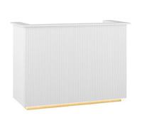 Reception Desk With Indirect Lighting Lockable Pull-out Keyboard Shelf - Office Equipment by Physa White