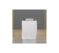 Reception Desk with Lockable Drawer and Shelves, Durable Office Welcome Counter for Front Desk and Retail Checkout