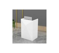 Reception Desk with Lockable Drawer and Shelves, Durable Office Welcome Counter for Front Desk and Retail Checkout