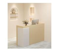 Reception Desk with Lockable Drawer & Keyboard Tray Front Counter for Office Salon & Retail Checkout J-L120cm/47.2in Cable Management Grommet Modern Reception Furniture