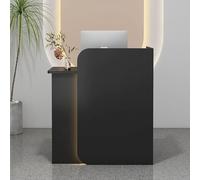 Reception Desk with Lockable Drawer - Stylish Black Front Desk for Salon, Checkout, Lobby & Retail Use - Compact 60cm/23.6in Reception Counter with Modern Design
