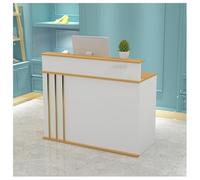 Reception Desk with Lockable Drawers and Keyboard Tray, Wide Wooden Counter with Storage Cabinets, Heavy-Duty Display Table for Office and Retail Use