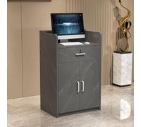 Reception Desk with Lockable Drawers - Compact Front Desk Counter for Home, Office, and Checkout Areas - Stylish Furniture for Efficient Space Management