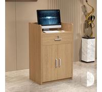 Reception Desk with Lockable Drawers - Compact Front Desk Counter for Home, Office, and Checkout Areas - Stylish Furniture for Efficient Space Management