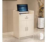 Reception Desk with Lockable Drawers - Compact Front Desk Counter for Home, Office, Salon, and Checkout Areas - Stylish Furniture for Efficient Space Management