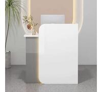 Reception Desk with Lockable Drawers Ideal for Cashier Salons Compact Retail Counter for Efficient Customer Service and nization.