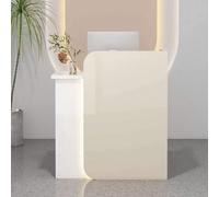 Reception Desk with Lockable Drawers Ideal for Cashier Salons Compact Retail Counter Modern Design for Stylish Customer Service