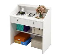 Reception Desk with Lockable Drawers - Retail Checkout Counter for Office, Lobby, Beauty Salon, or Classroom - Stylish Design for Shops