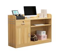 Reception Desk with Lockable Drawers & Storage Cash Register Counter Table for Office Hotel Reception Retail Sales Clothing Stores and Cafés - Versatile Business Furniture