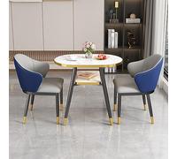 Reception Negotiation Table, Coffee Shop Leisure Table, Garden Furniture Combination Sets, Tea Shop Coffee Shop Dessert Shop Negotiation Room Reception Room Restaurant Bar Terrace Hotel,Dark Blue Gray