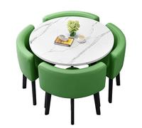 Reception Negotiation Table Set of 5 - Modern Dining Table & Chairs for Business Conference Lounge Living Room Kitchen Office Beauty Salon (Green 70cm/27.6in)