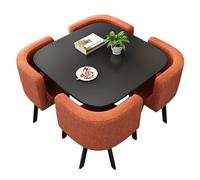 Reception Negotiation Table, Square Dining Table Set with 4 Chairs, Business Conference Room Coffee Desk, Rest Area Apartment Balcony Leisure